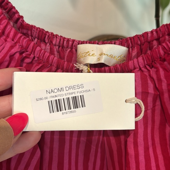Natalie Martin, *NEW W/Tag - Naomi dress painted stripe fuchsia small - Picture 2 of 4